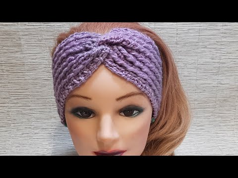 Видео: Повязка-Чалма крючком.🧶узор плотный всего 2 ряда😍👍