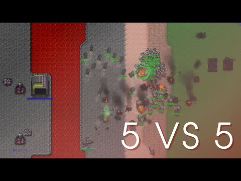 Видео: Сражение 5 vs 5 | Rusted Warfare - RTS