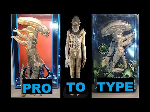 Видео: Обзор! Сравнение Neca Xenomorph (прозрачный прототип костюма) 7 серии и 40-й годовщины!