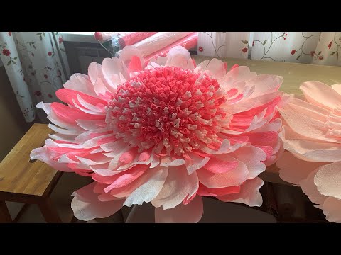 Видео: Огромный цветок из двух рулонов. Просто и быстро. Подробный МК.