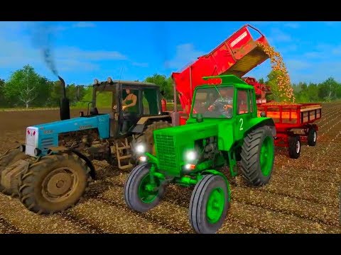 Видео: Farming Simulator 2017. Нестеровка. Трактор Беларус МТЗ 80. Прицеп 2ПТС4.