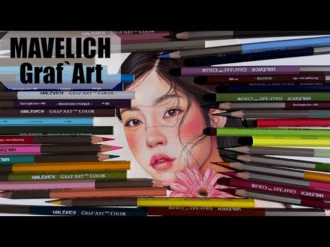 Видео: Малевич | Обзор цветных карандашей Graf`Art | Рисую портрет