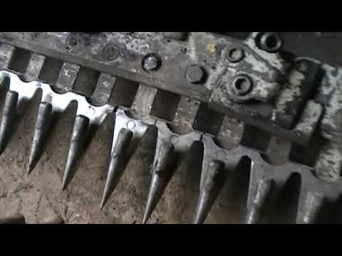 Видео: Косилка МФ70: Установка восстановленного полотна косы. Часть 3