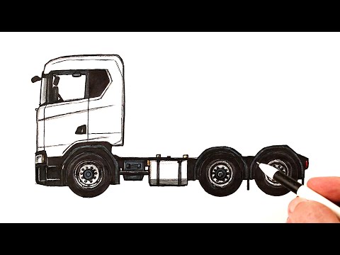 Видео: Как нарисовать Грузовик Скания