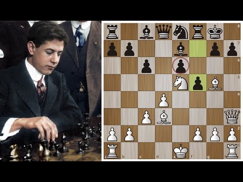 Видео: Красивая партия Хосе Рауля Капабланки: Атака пункта е6! Шахматы.