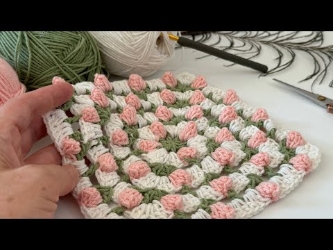 Видео: 3D Цветы🌹 Великолепная модель вязания крючком / #crochet #diy #3d