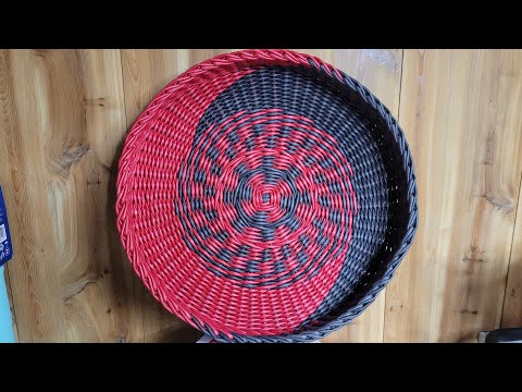 Видео: Поднос "Инь и ян" #плетениеизгазет #milenbasketry