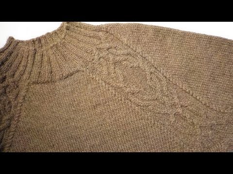 Видео: Пуловер с аранами на LK-150. Реглан сверху.