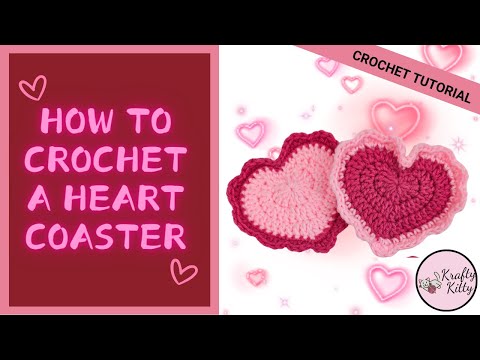 Видео: Урок по вязанию сердца крючком | Легкое вязаное сердце крючком | Подставка под бокал с сердечком ...
