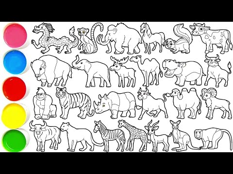 Видео: Нарисуйте удивительных животных за 40 минут — дракона, мамонта, лошадь, скунса, корову, бизона, с...