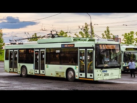 Видео: троллейбус минска МАЗ 203Т70 борт номер 2019 марш 43