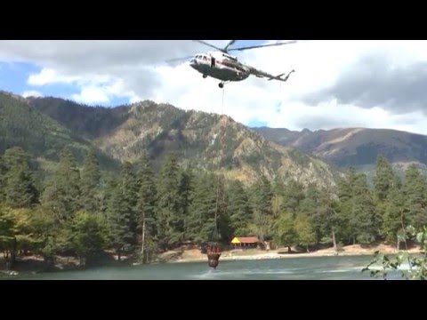 Видео: Ми 8 Тушение лесного пожара. Тебердинский заповедник. Сентябрь 2015 год  1080p