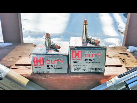 Видео: .357 Sig против .357 Magnum — тест Hornady Critical Duty Ballistic Gel