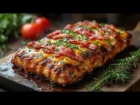 Видео: Сочная запеченная в духовке курица с сыром чеддер и беконом — лучший рецепт с низким содержанием угл