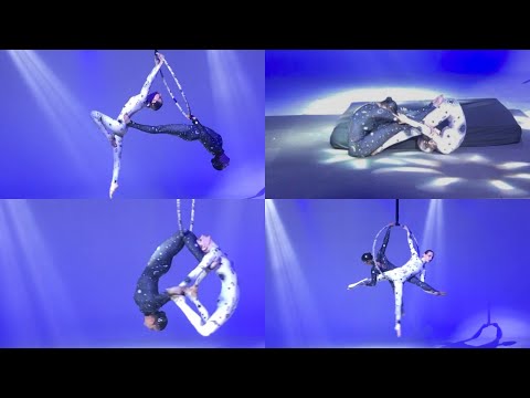 Видео: Aerial hoop duo act 💫 Tout l’univers. Воздушное кольцо дуэт