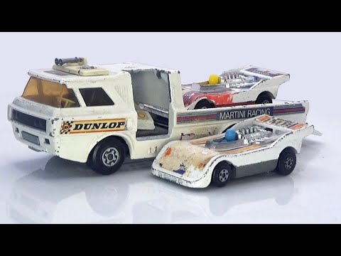 Видео: Проект реставрации Transporter с тремя гоночными автомобилями Hi Tailer Matchbox.