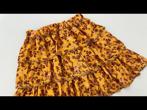 Видео: Как сшить трехъярусную юбку с рюшами | Раскрой и шитье многослойной/очень красивой юбки