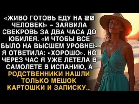 Видео: Я ПЛАКАЛ, ЧИТАЯ! СВЕКРОВЬ  ''ГОТОВЬ НА 20 ЧЕЛОВЕК!'' Я УЛЕТЕЛА В ИСПАНИЮ, ОСТАВИВ КАРТОШКУ!