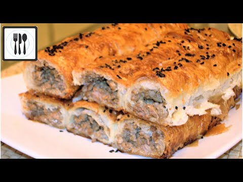 Видео: Вкусный Пирог с мясом. Турецкий Бурек с мясом из теста Фило