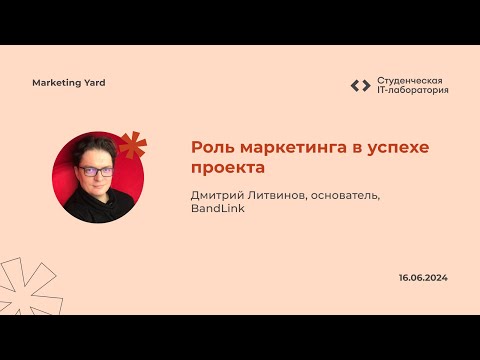 Видео: Дмитрий Литвинов — Роль маркетинга в успехе проекта