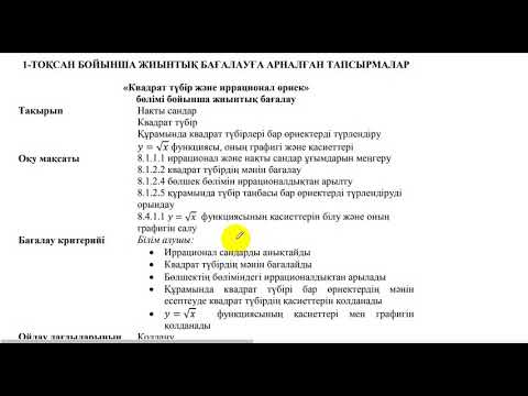 Видео: 8 сынып.Бжб-1. Алгебра. Квадрат түбір және иррационал өрнек.