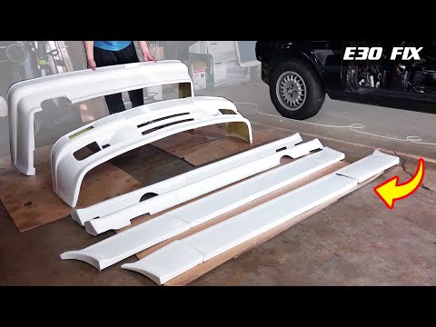 Видео: E30 Фикс 12 | Обвес из стекловолокна Aftermarket M-Tech 2 Установить