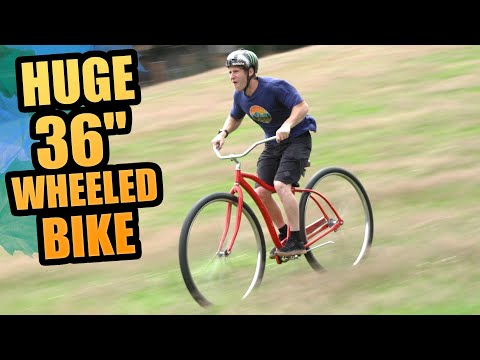 Видео: Езда на огромном велосипеде с 36-дюймовыми колесами — самом большом горном велосипеде для фрирайда!