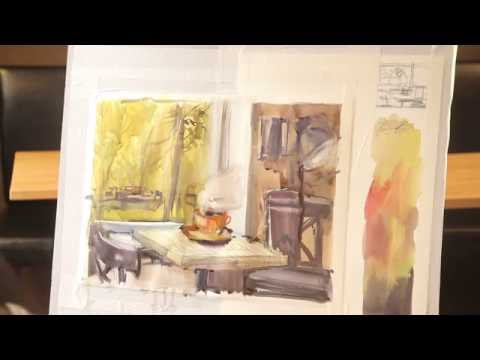 Видео: «Уроки рисования». Этюд интерьера (30.09.2016)