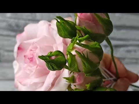 Видео: Закрытый бутон розы из холодного фарфора/ closed rosebud from cold porcelain