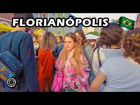 Видео: Прогулка по ФЛОРИАНОПОЛИСУ — атмосфера в центре города в прекрасное воскресенье 🇧🇷 Бразилия  【 4K 】