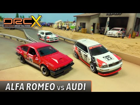 Видео: Alfa против Audi Rallycross — гоночные автомобили DRC-X Diecast Rally Racing