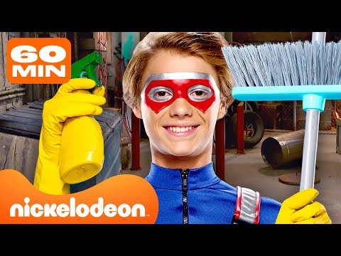 Видео: Опасный Генри | Henry Danger очищает злодеев и борется с преступностью! с Captain Man | 60 минут
