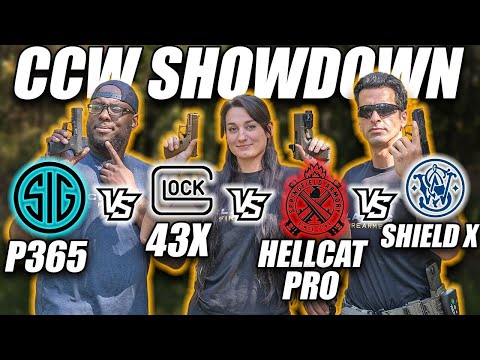 Видео: Разборки CCW | S&W Shield X против Sig P365 Macro против Glock 43X против Hellcat Pro