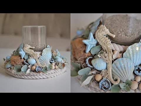 Видео: Подсвечник из ракушек / морской декор / DIY TSVORIC
