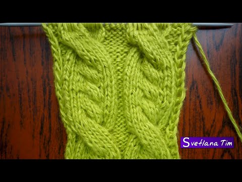 Видео: ВЯЗАНИЕ СПИЦАМИ, УЗОРЫ с Косами. Узор ДЕКОРАТИВНАЯ КОСА для вязания Свитера, Пуловера № 119