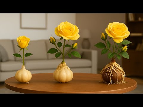 Видео: Всего лишь чеснок! У вас будет прекрасная роза с тысячами корней и цветов!