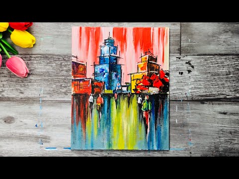 Видео: ГОРОДСКОЙ ПЕЙЗАЖ • Как нарисовать интерьерную картину мастихином• Подробный урок• Абстракция• Скетч