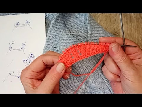 Видео: Росток в вязании около регланных линий.Подробный разбор и попетельный показ.