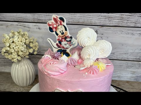 Видео: Торт Мини Маус. Оформлен БЗК
