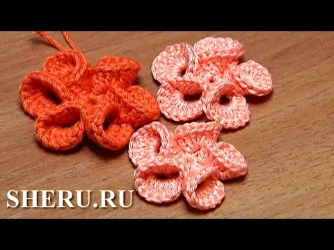 Видео: Crochet Flower With Round Petals Урок 12 Цветок с разным количеством лепестков похожих на ракушки