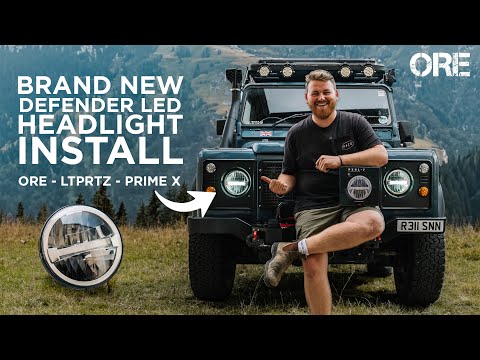 Видео: Установка светодиодных фар в стиле ретро для DEFENDER - PRIME X - ORE