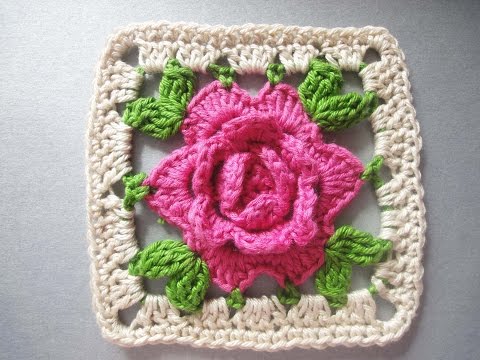 Видео: РОЗА в квадрате ROSE squared Crochet