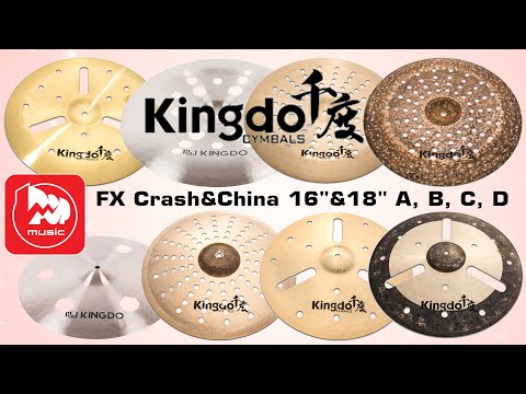 Видео: Тарелки для ударных с перфорацией KINGDO FX Cymbals (China и Crash)