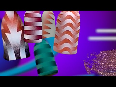 Видео: Линейный и фигурный градиент. Уроки аэрографии на ногтях | Ombre nails