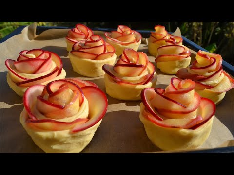 Видео: Изысканные РОЗЫ ЯБЛОЧНЫЕ в слоеном тесте ЛЕГКО и ПРОСТО ХРУСТЯЩЕ и АРОМАТНО