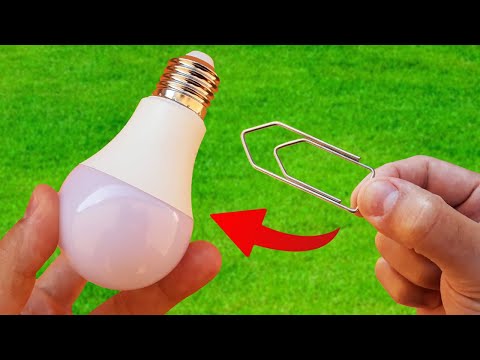 Видео: Просто наденьте скрепку на светодиодную лампу, и вы будете поражены! Как починить светодиодную лампу
