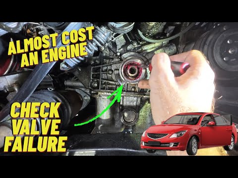 Видео: Нет масла! (Пробитый сальник) Маленький обратный клапан вызывает выброс масла! Chevy Cruze 1.4