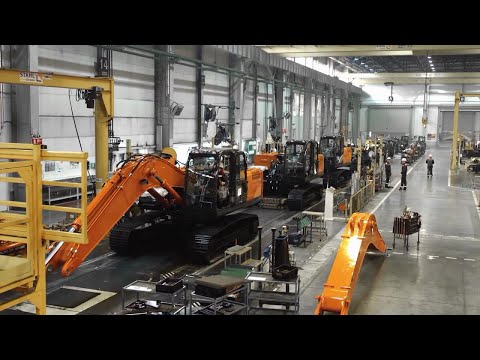 Видео: Производство экскаваторов Хитачи в Твери: экскурсия по цехам