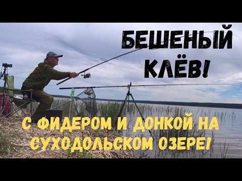Видео: Бешеный клев! С фидером и донкой на Суходольском озере! With a feeder on the Sukhodolskoye Lake!
