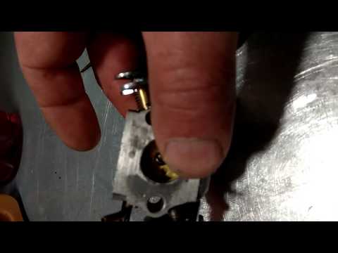Видео: бензопила- стреляет в глушитель и карбюратор,свеча мокрая-устранение причины
